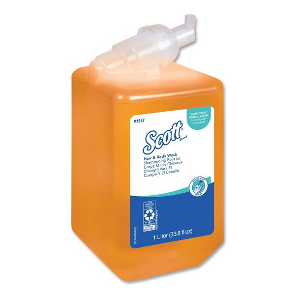 Scott Essential Hair and Body Wash, Citrus Floral, 1 L Bottle, PK6 91557